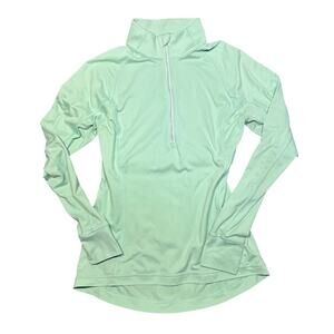 Puma Quarter Zip Pullover Women’s Medium Mint Green Athletic Long Sleeve